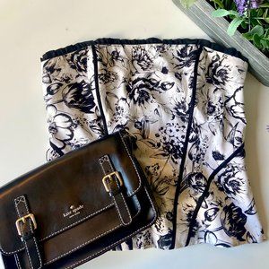 [WHBM] Black & White Floral Corset Top